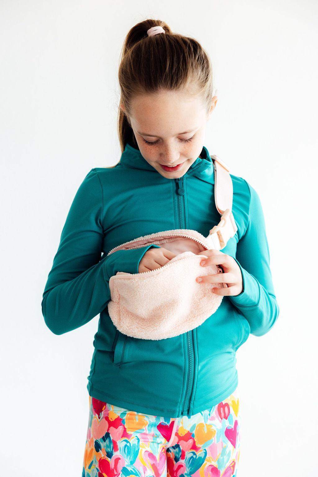 Light Pink Fleece Belt Bag