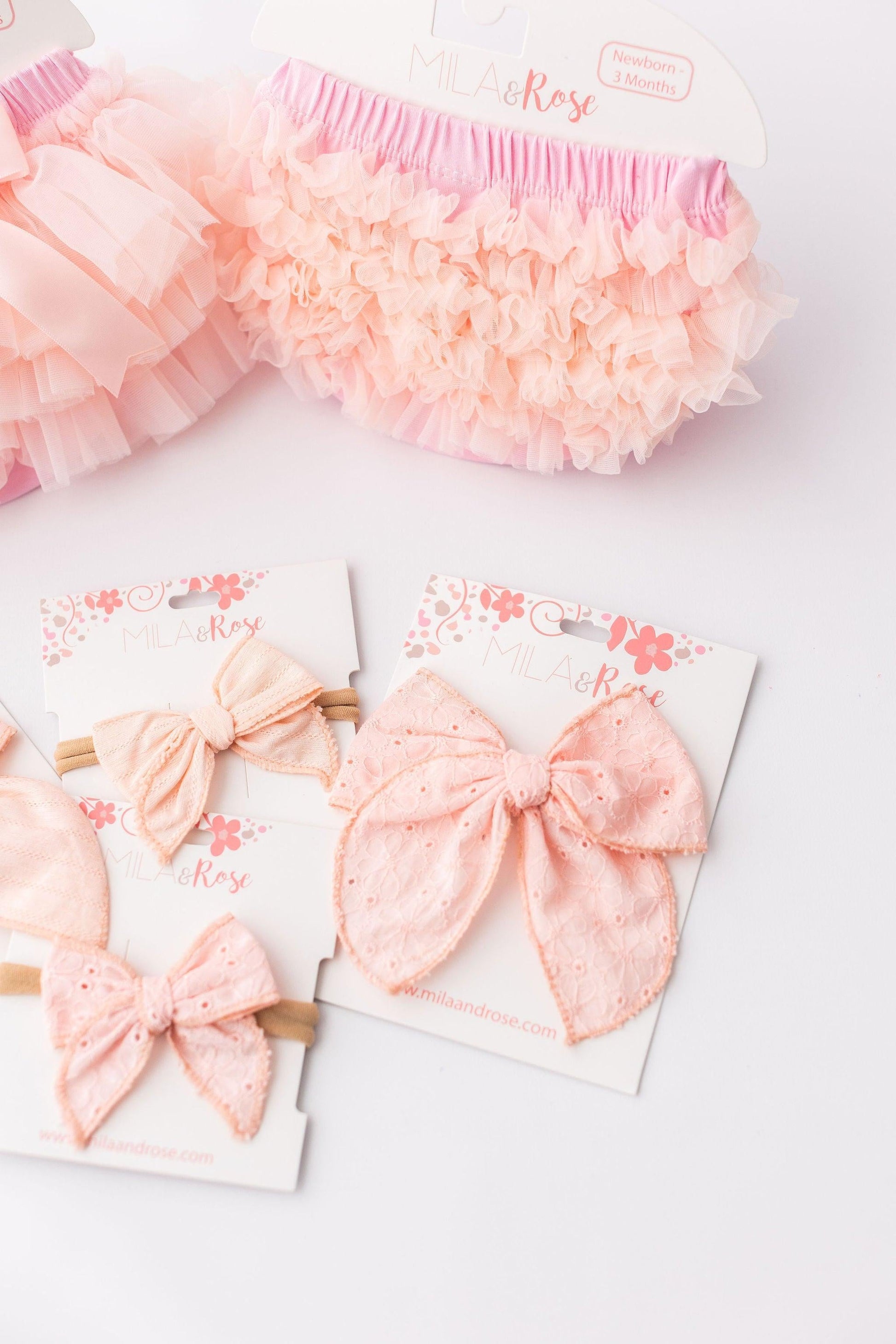 Light pink ruffle bum bloomer ruffle detail view
