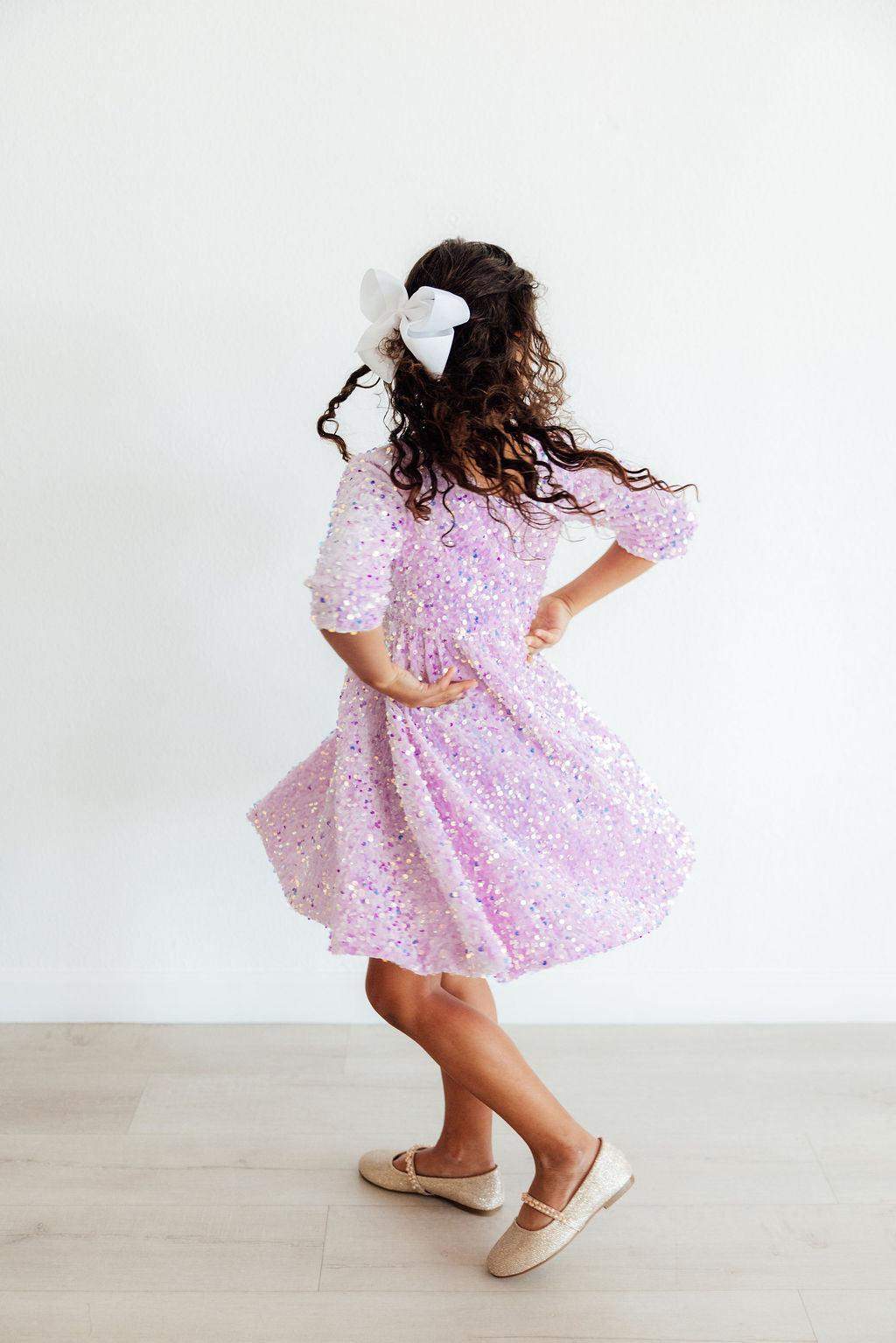 Lilac Velvet Sequin Dress