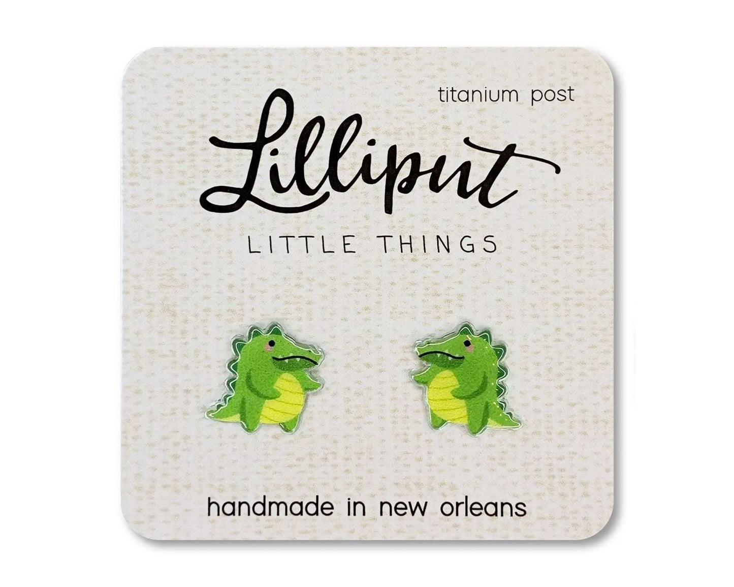 Lilliput Little Things - Alligator Chonky Gator Earrings