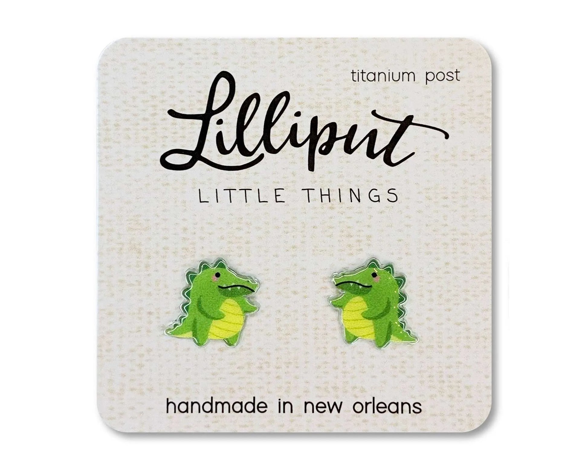 Lilliput Little Things - Alligator Chonky Gator Earrings