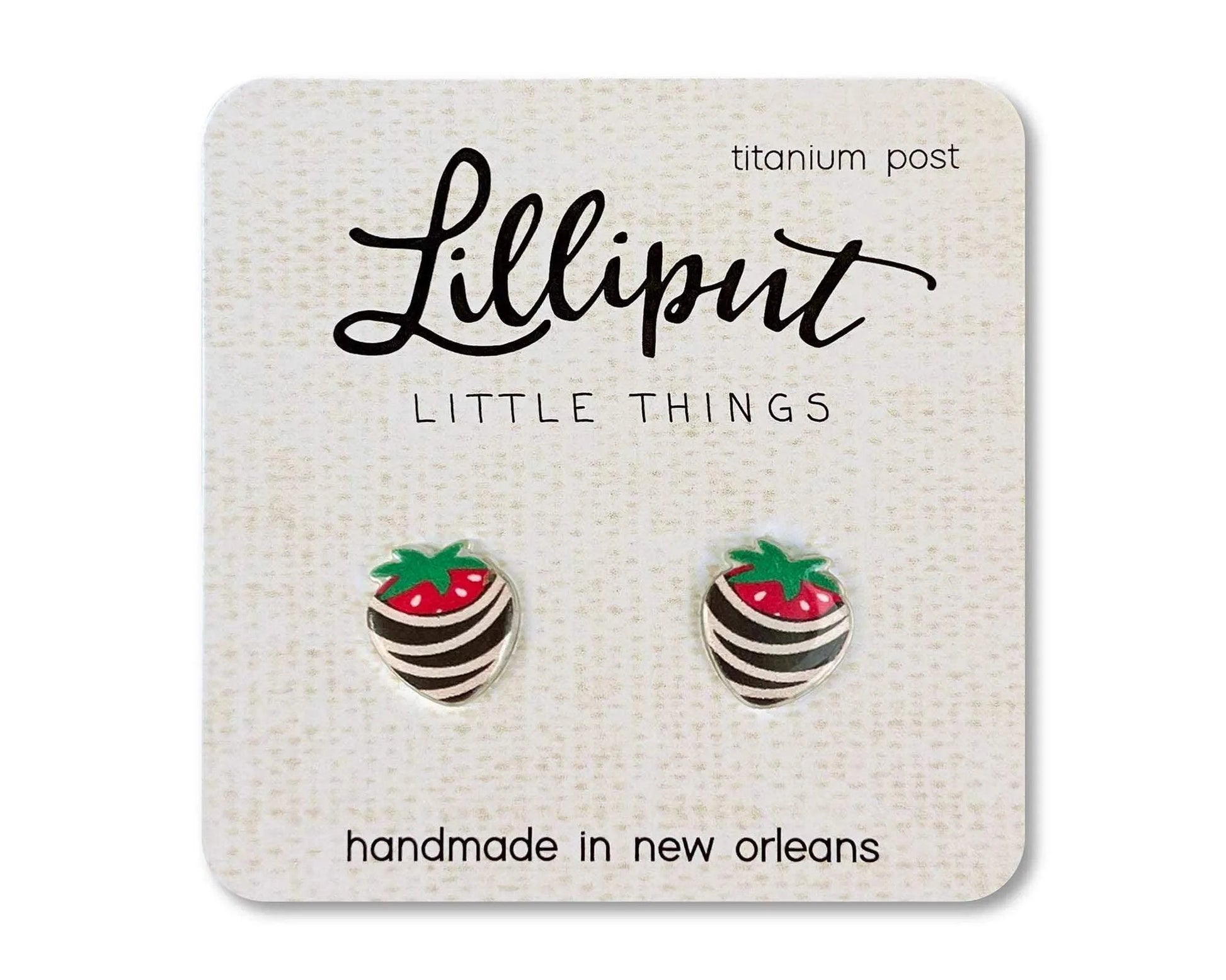 Lilliput Little Things - Chocolate Covered Strawberry Earrings