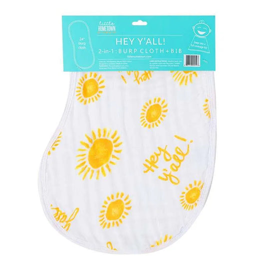 Little Hometown - Hey Y'all Burp/Bib Combo