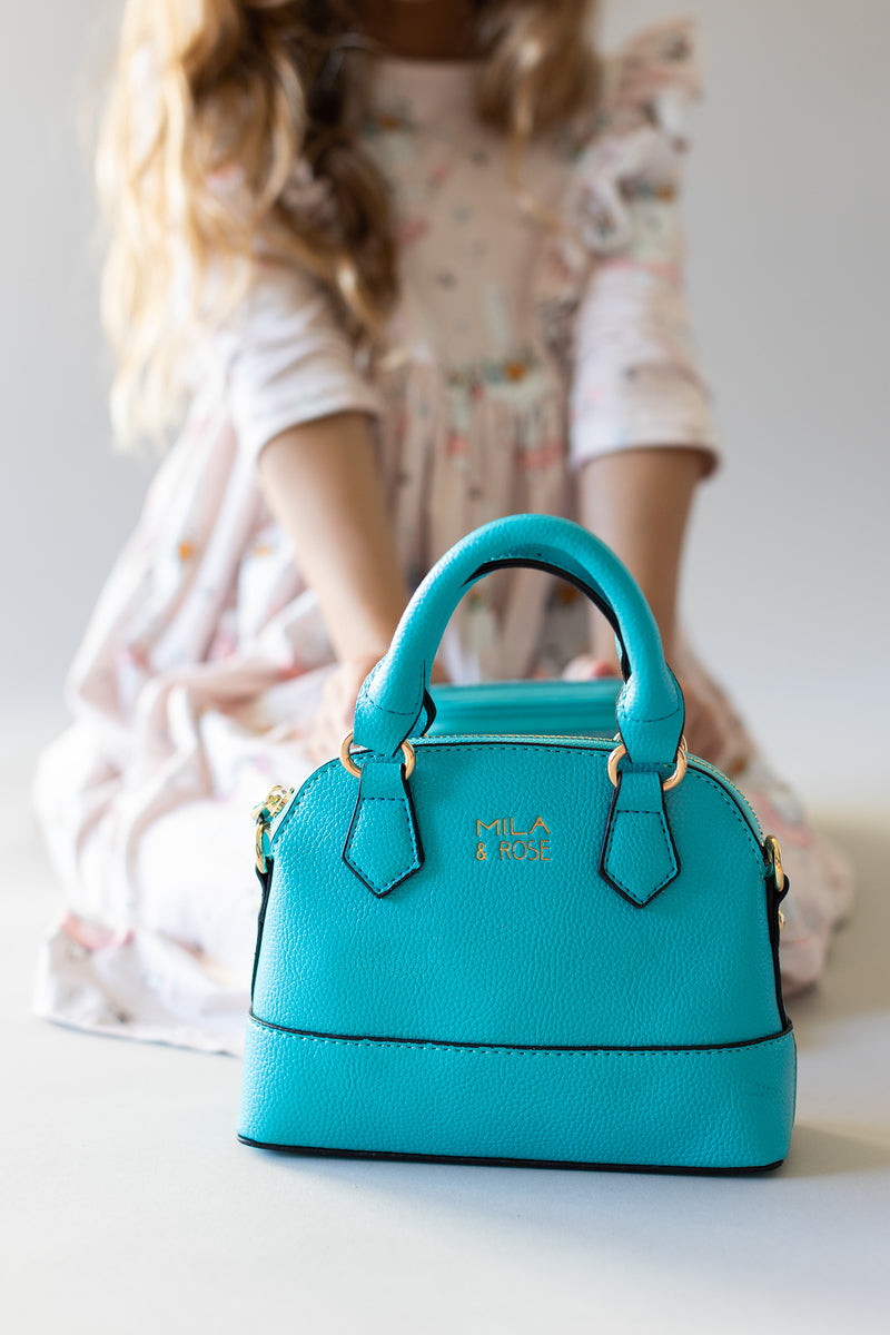 Caribbean Blue Girl's Crossbody Purse side view