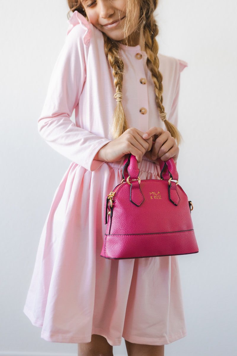 Hot Pink Girl's Crossbody Purse back view