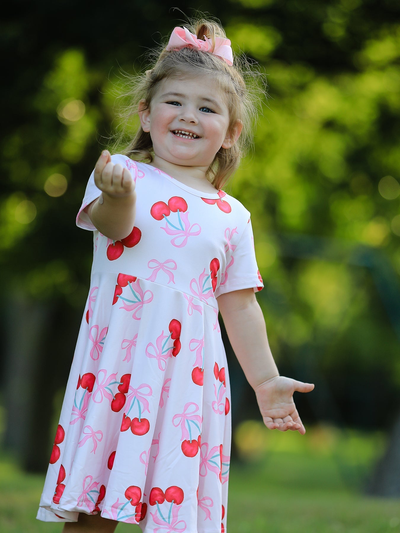 Cherry Pattern Vibrant Girls Dress