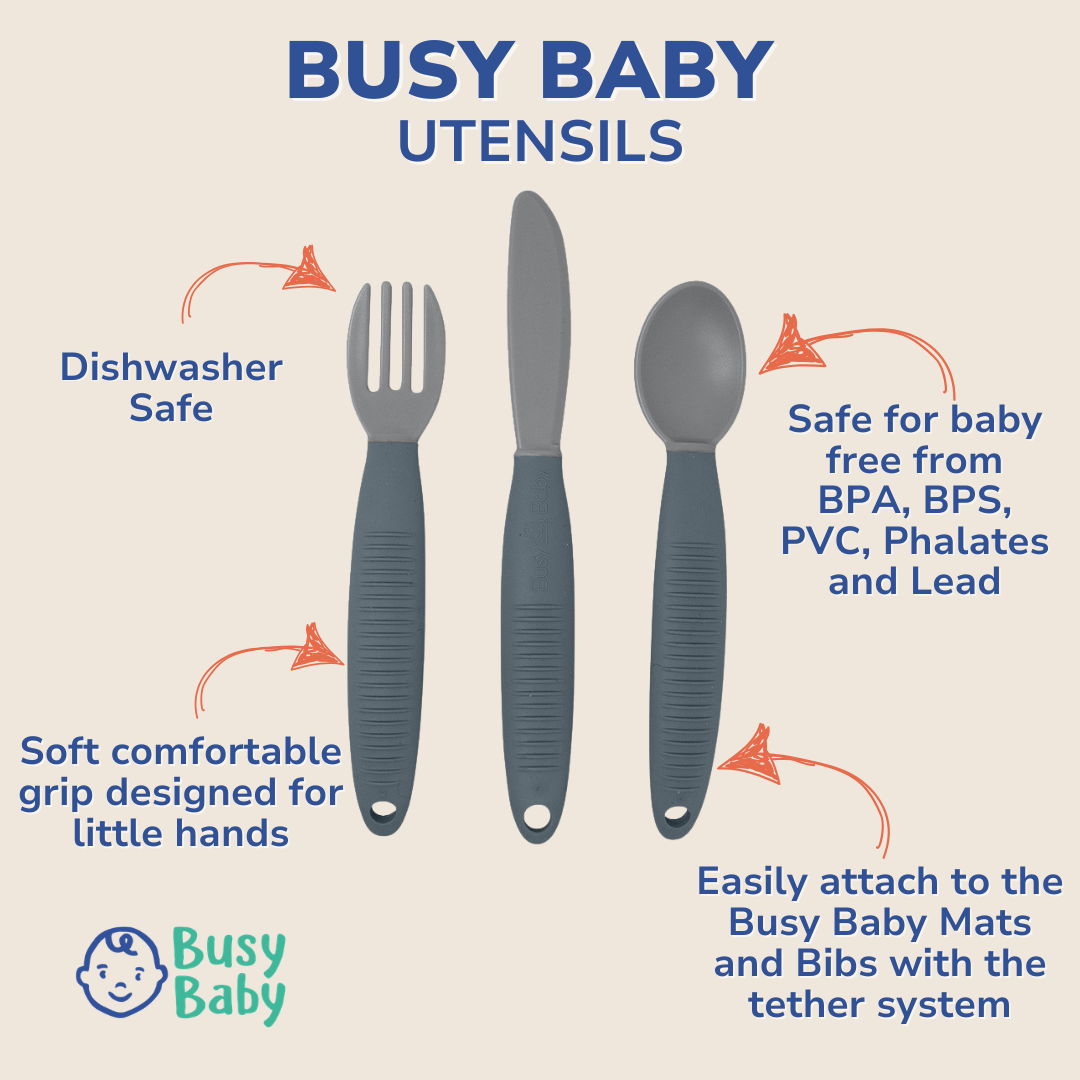 Busy Baby Utensils Set back view