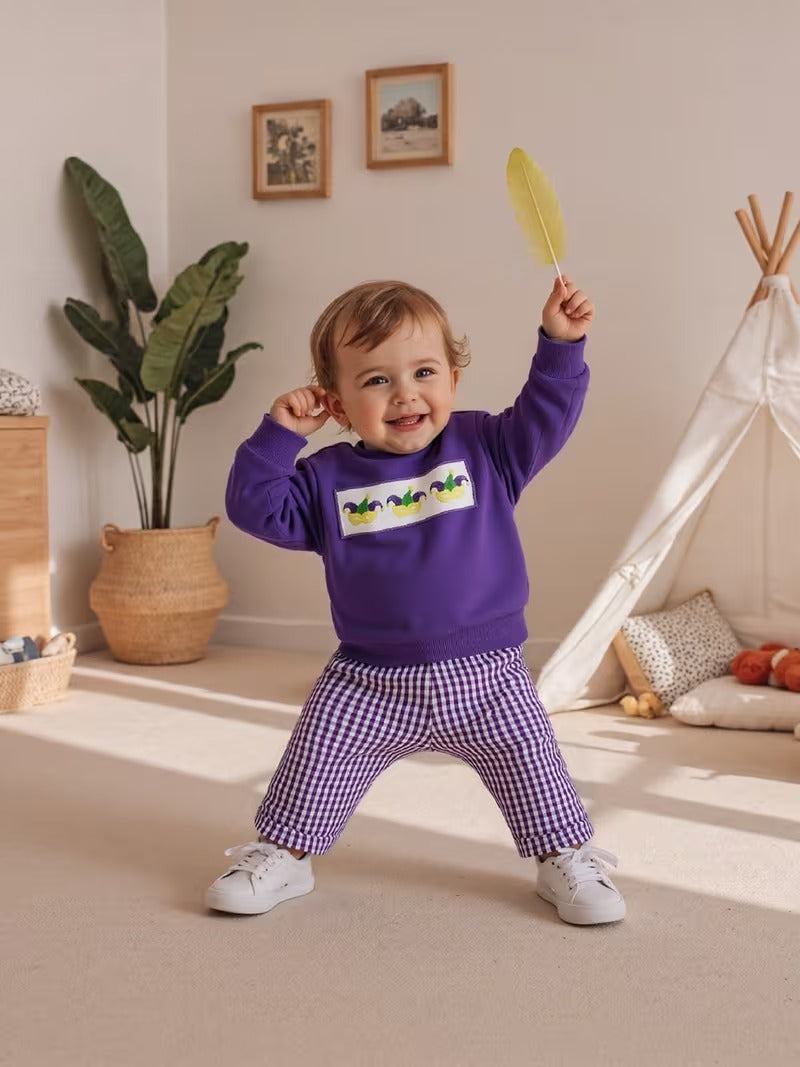 Mardi Gras Boys' Carnival Outfit Set full length view