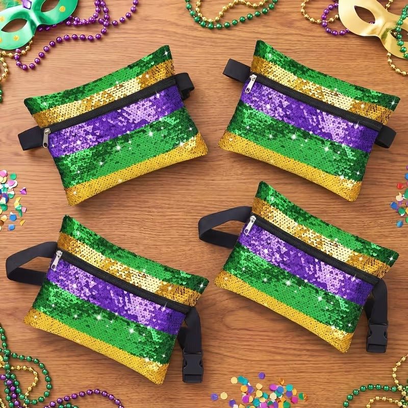 Mardi Gras Sequin Fanny Pack accessories side view