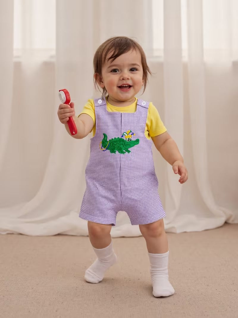 Mardi Gras Gator Romper – Little Reveler Edition