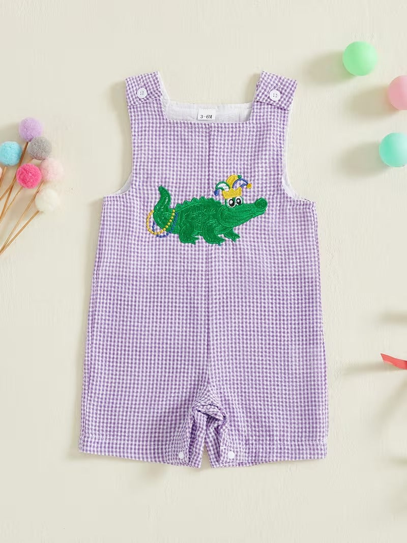 Mardi Gras Gator Romper – Little Reveler Edition
