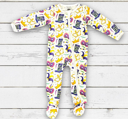 Mardi Gras Pajamas Zipper Style 