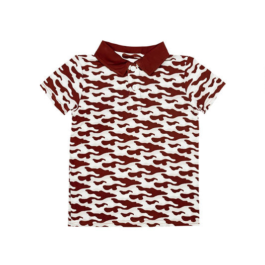 Maroon Camo Polo