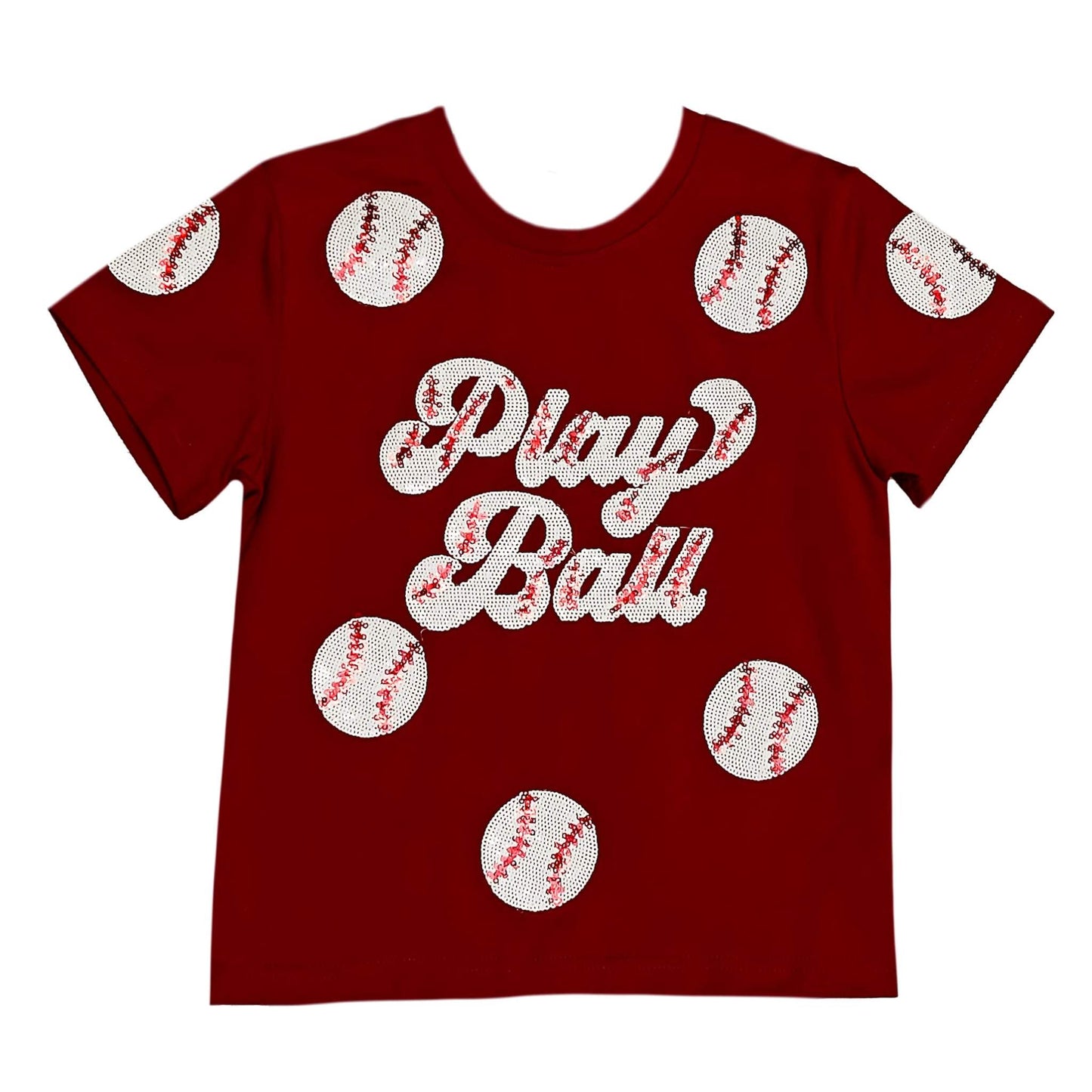Maroon Play Ball Kid Shirt