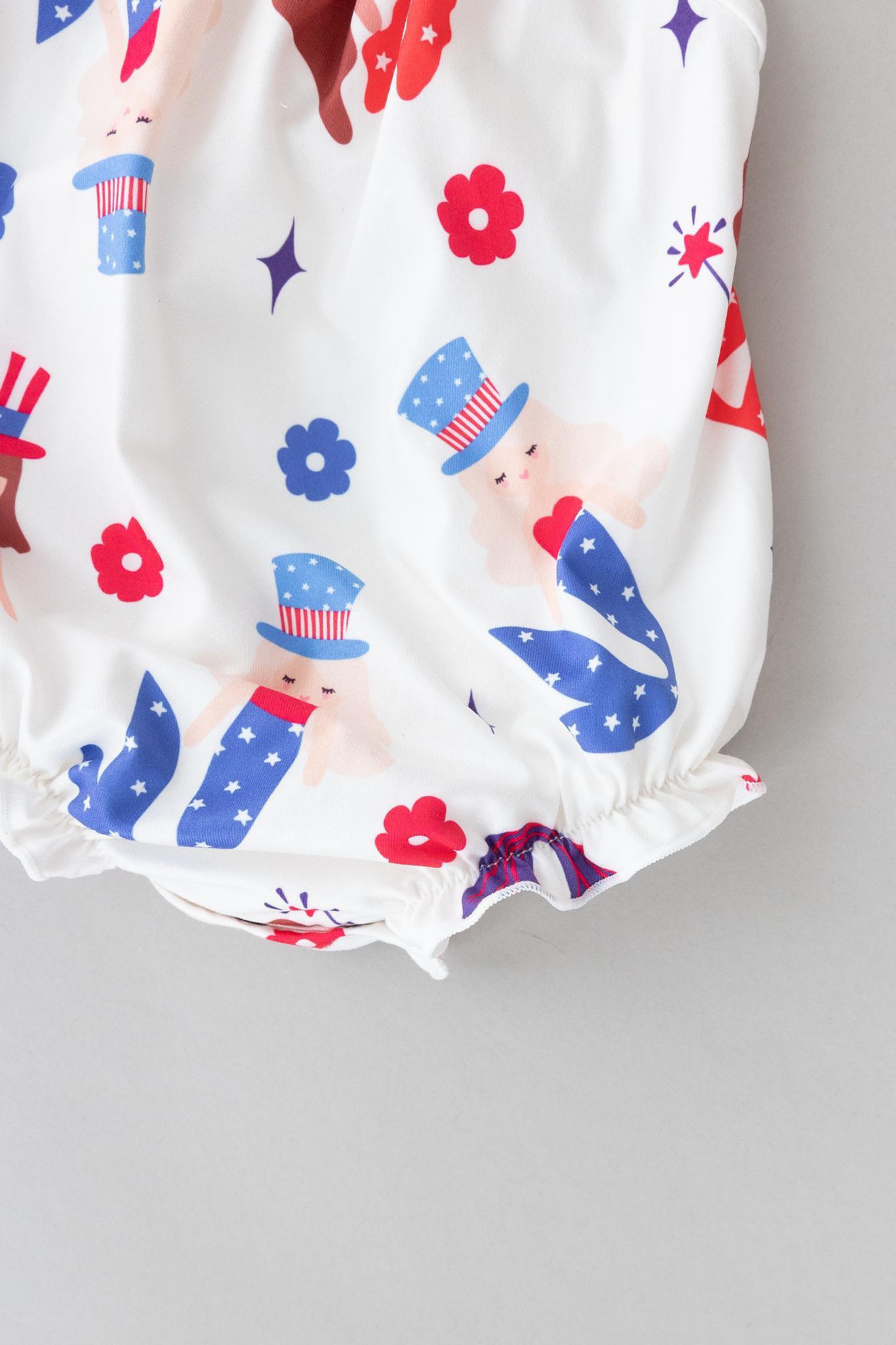 SALE Mer-Made in the USA Ruffle Cross Back Romper