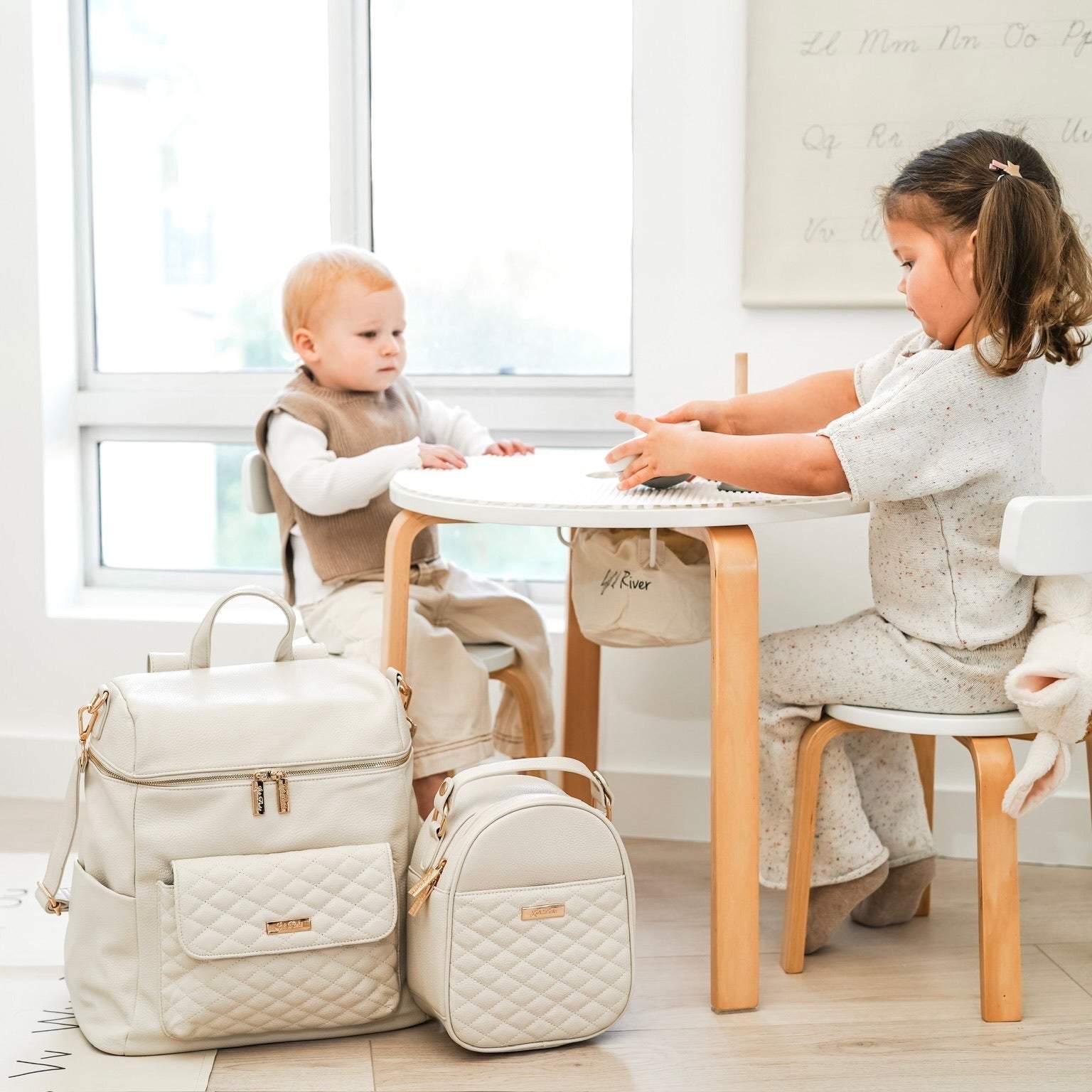 Monaco Diaper Bag | Pearl White