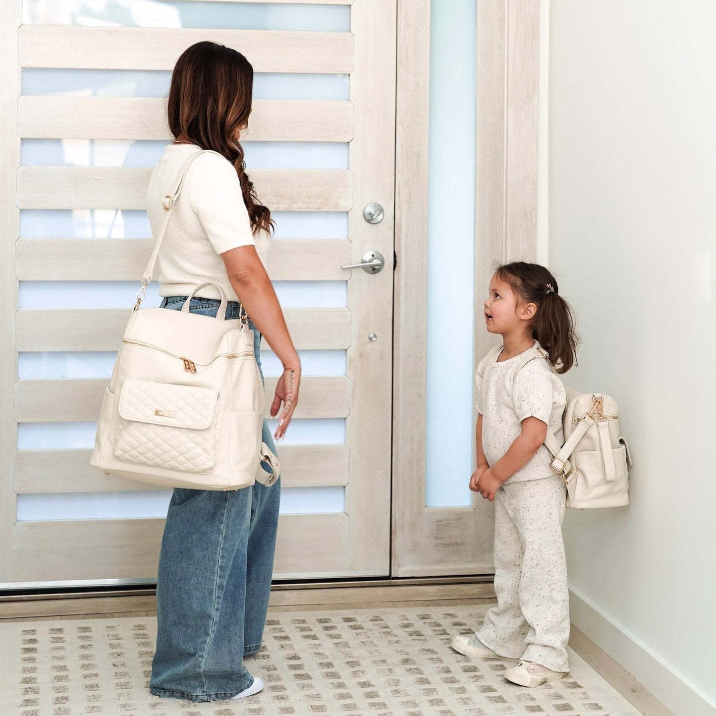 Monaco Diaper Bag | Pearl White