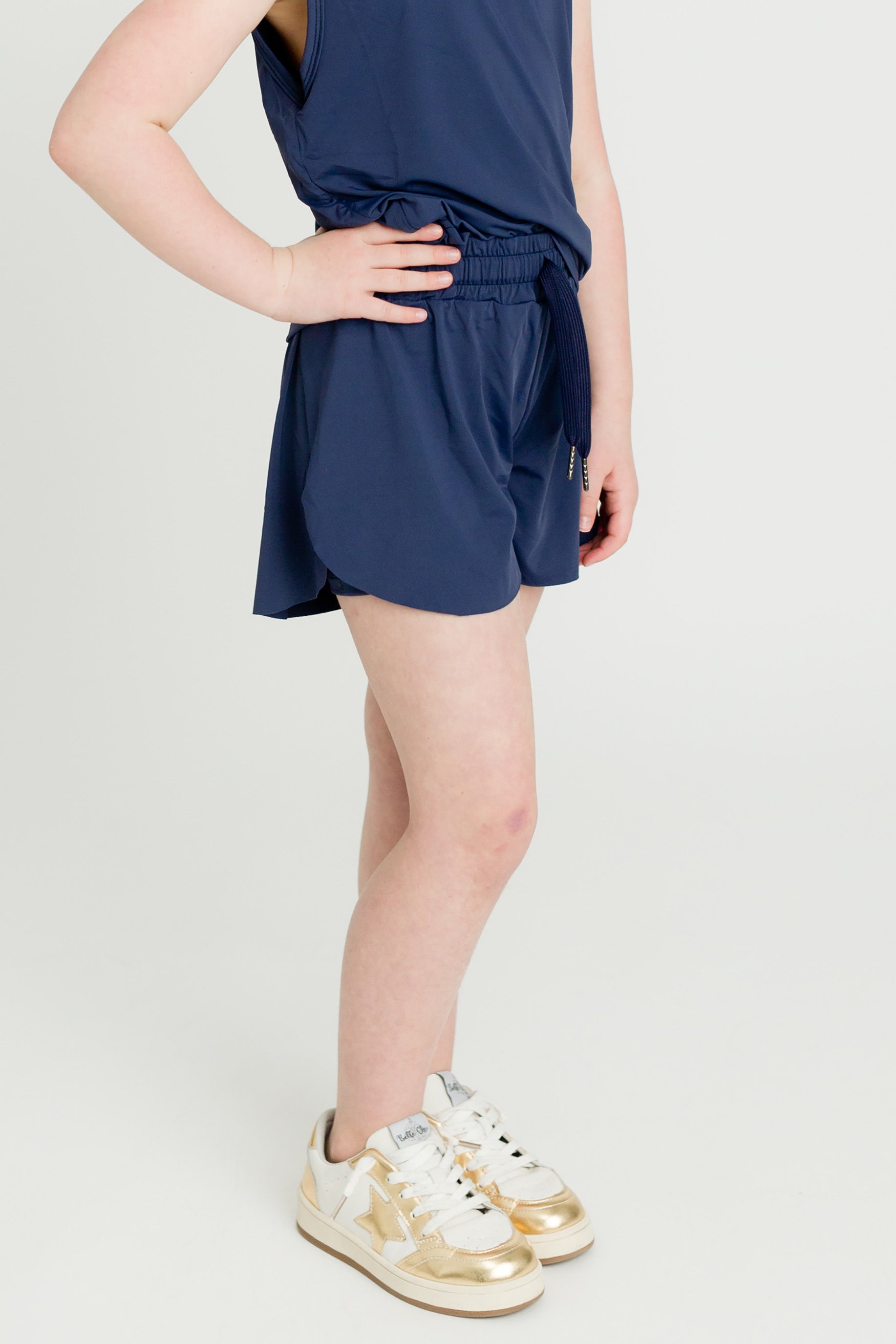 Navy Blue Kid Butterfly Shorts made of soft fabric for comfort and active wear