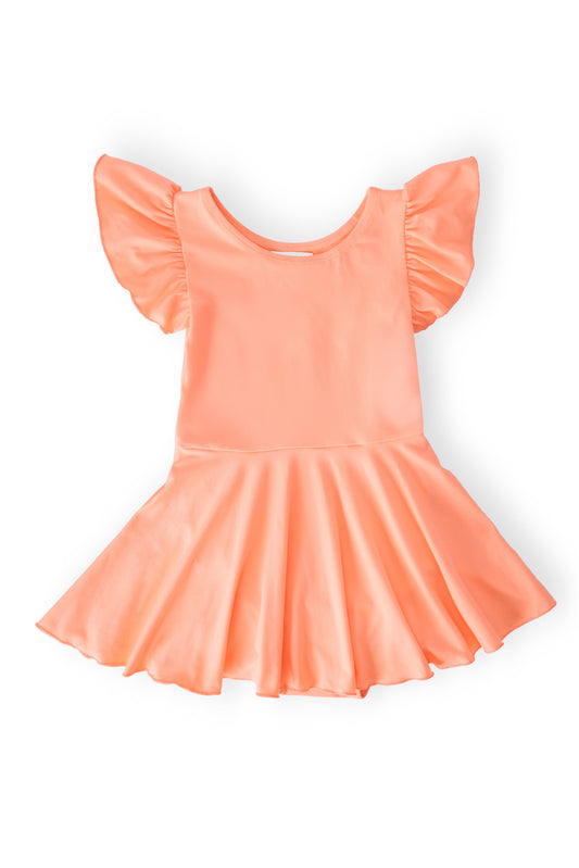 Neon Coral S/S Twirl Leotard