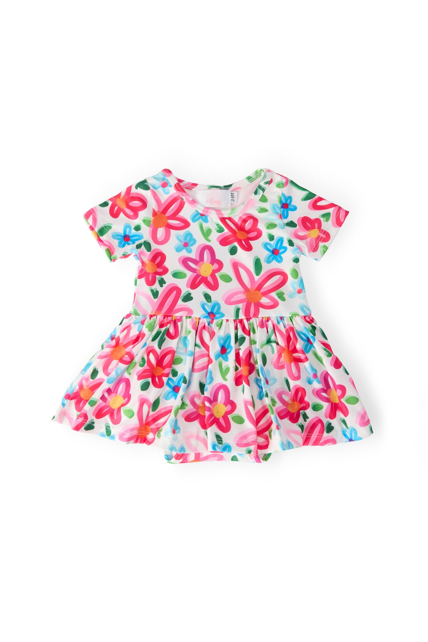 Neon Floral S/S Twirl Bodysuit