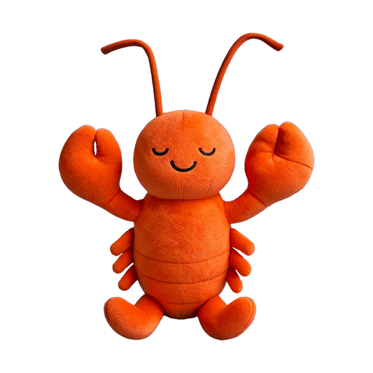 Plush Crawfish toy on a white background