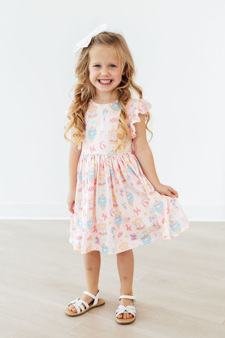 SALE Off to the Circus Flutter Sleeve Twirl Dress
