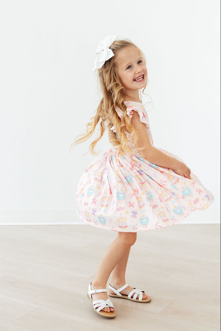 SALE Off to the Circus Flutter Sleeve Twirl Dress
