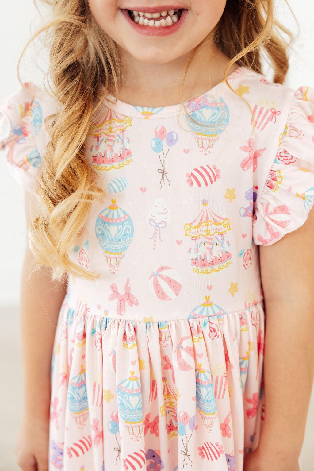 SALE Off to the Circus Flutter Sleeve Twirl Dress