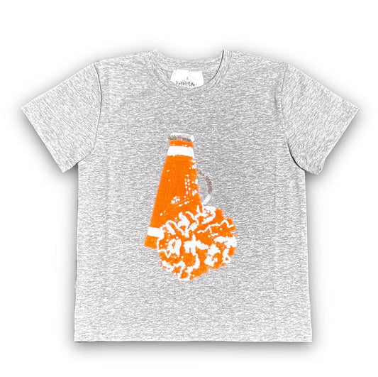 Orange and White Megaphone Sequin Kid's Shirt