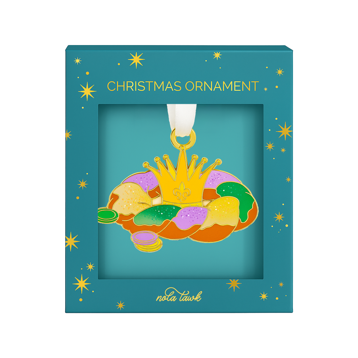 King Cake Enamel Ornament