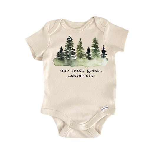 Our Adventure Newborn Baby Onesie front view