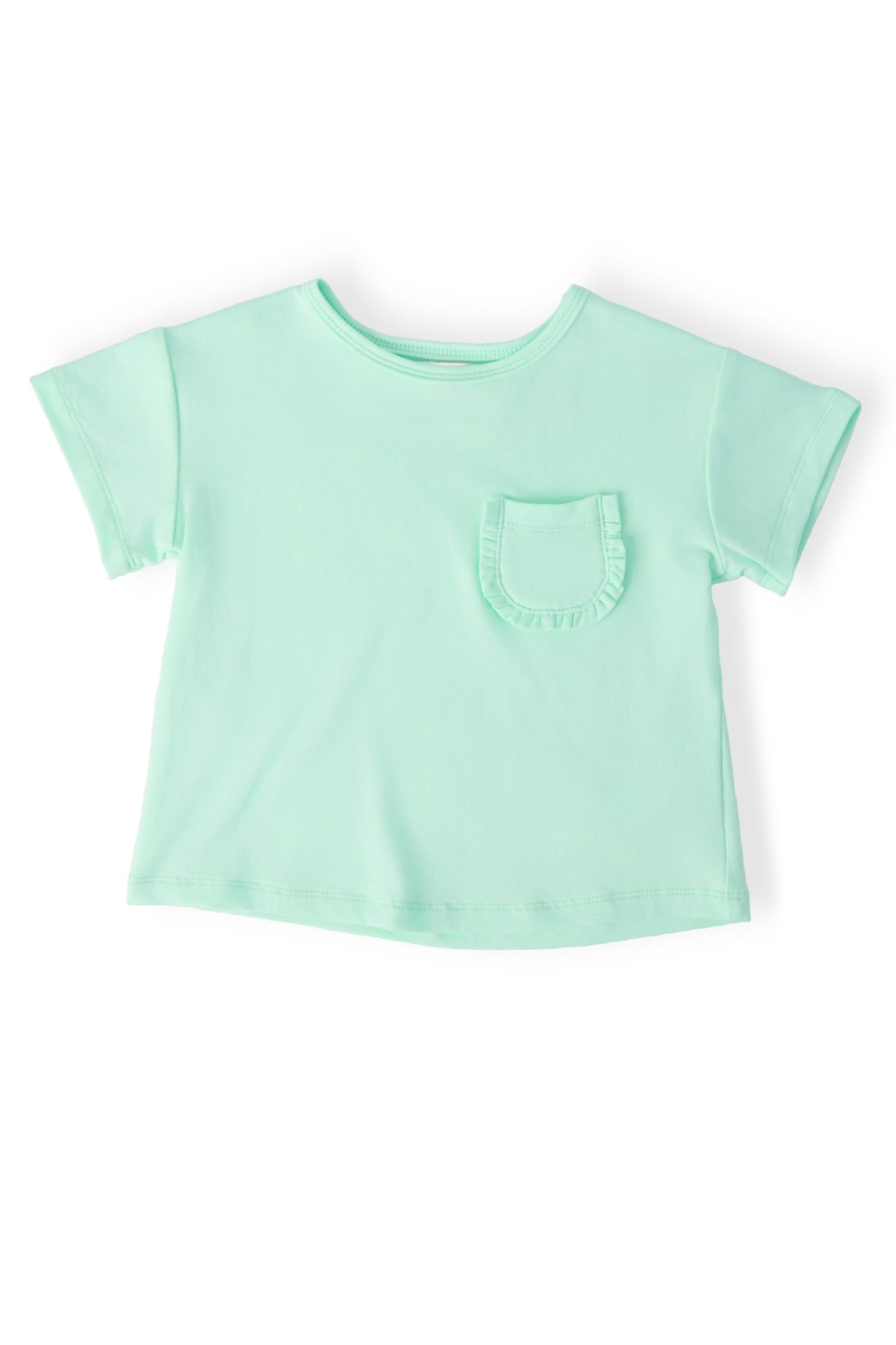 Pastel Green Ruffle Pocket Tee