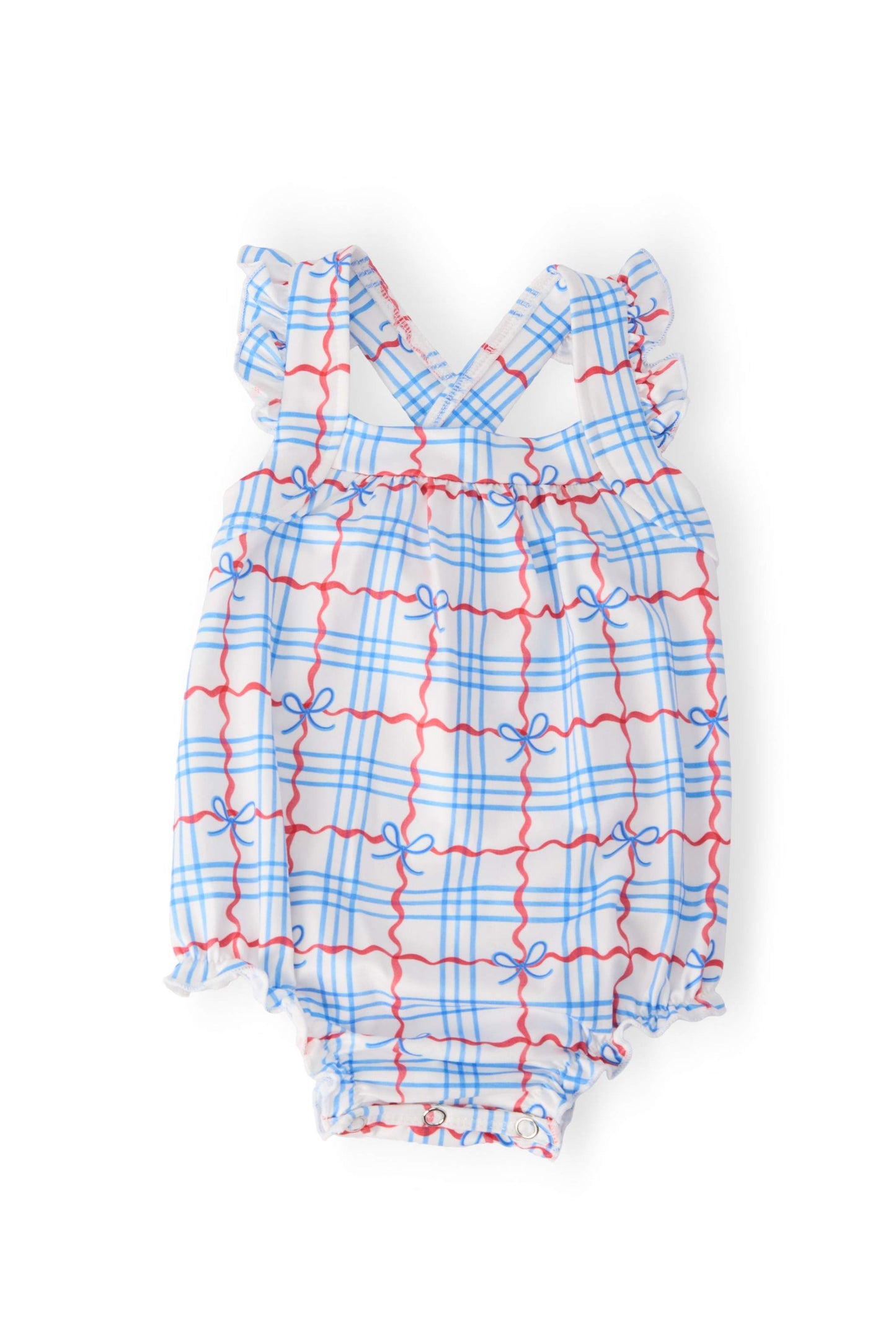 Patriotic Picnic Ruffle Cross Back Romper