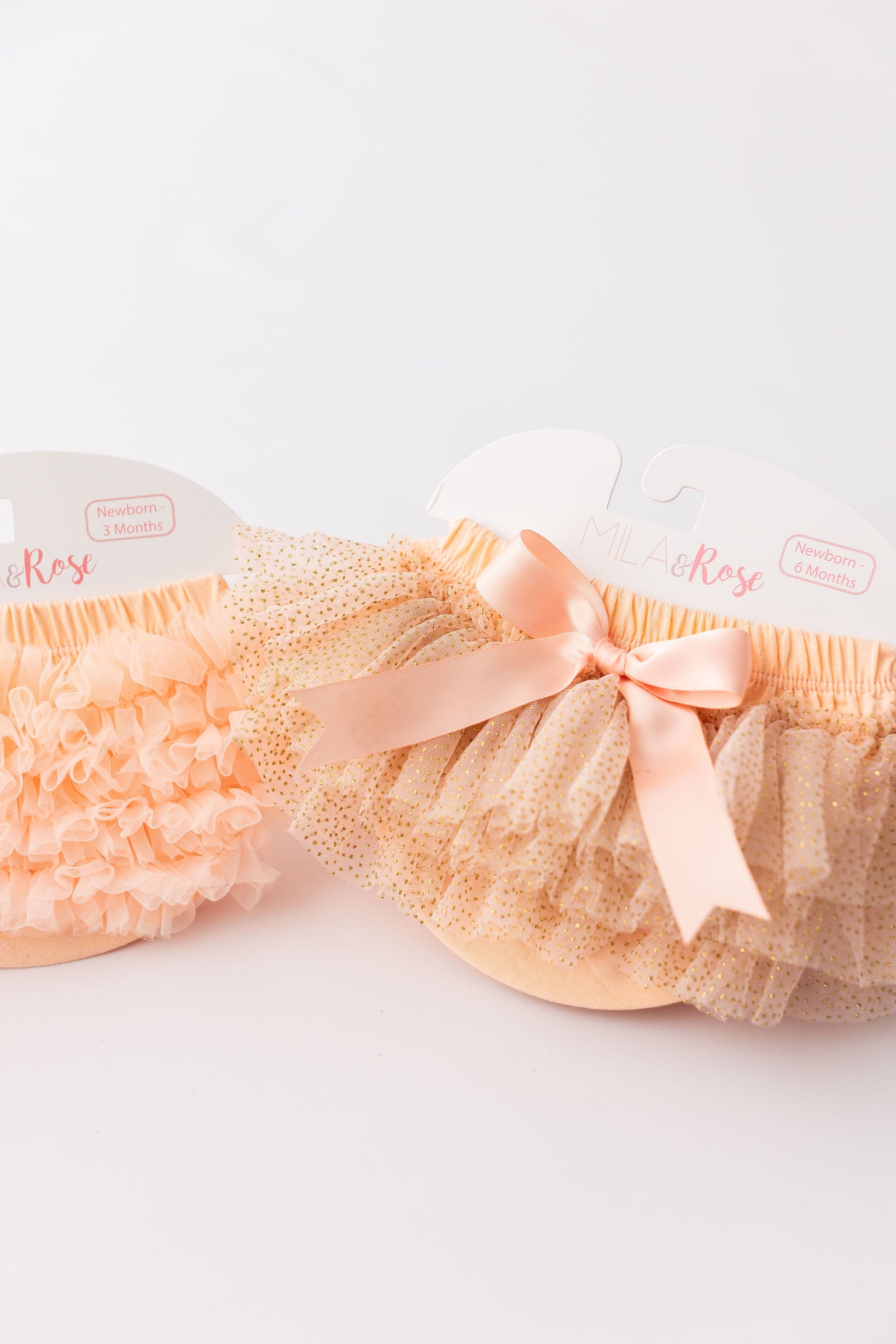 Peach & Gold Glitter Tutu Bloomer - detail view