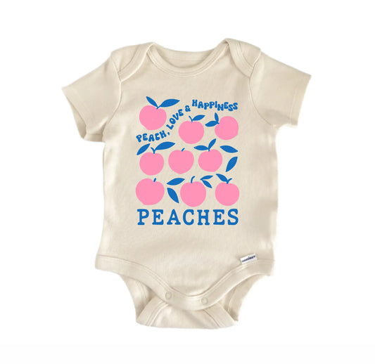Peaches Fruit Retro Newborn Baby Onesie®