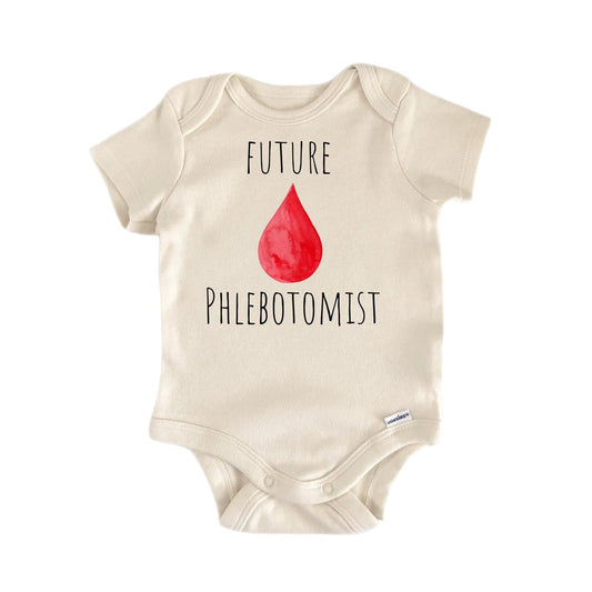 Phlebotomist Blood Dr Newborn Baby Onesie front view