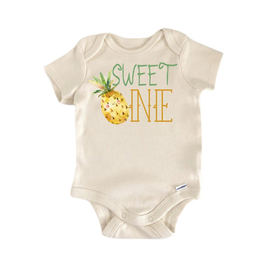 Pineapple Fruit Birthday Newborn Baby Onesie front view