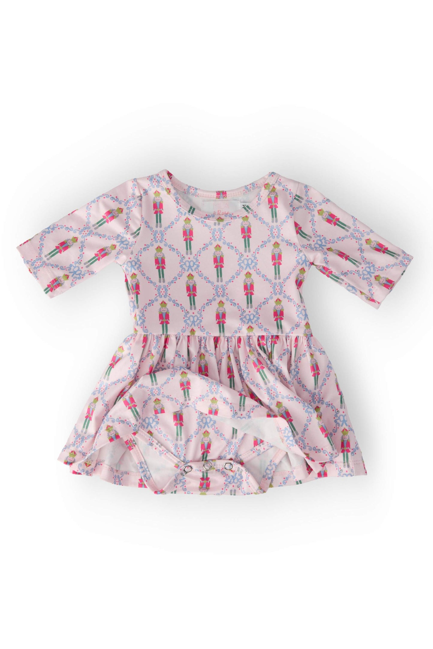 Pink Nutcracker 3/4 Sleeve Twirl Bodysuit
