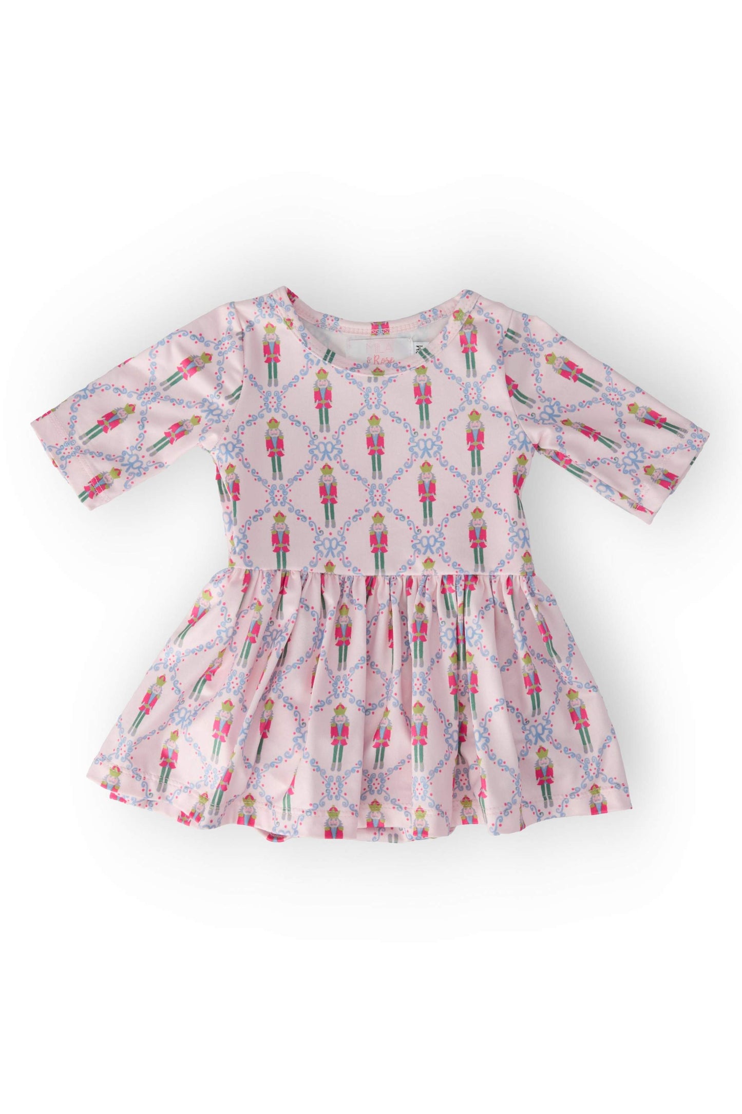 Pink Nutcracker 3/4 Sleeve Twirl Bodysuit