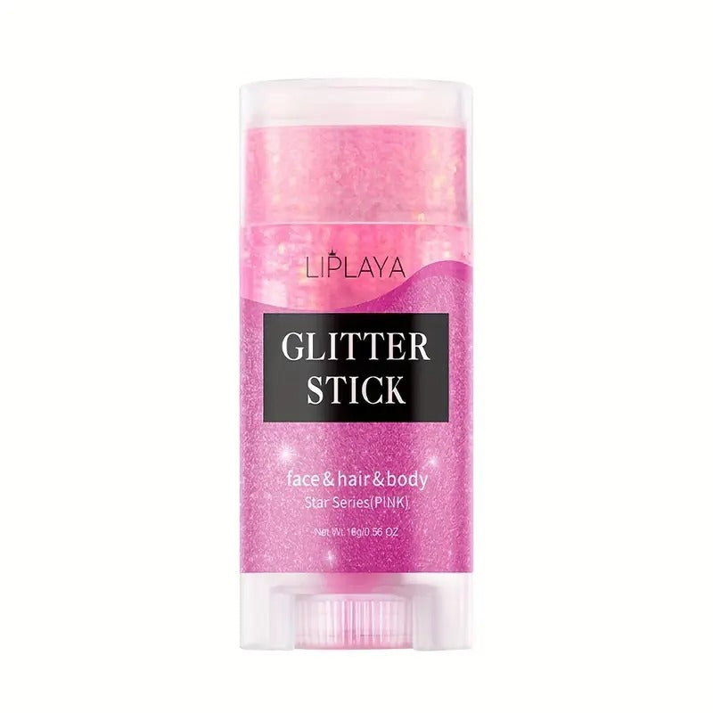 Glitter stick for face, hair and body with applicator
