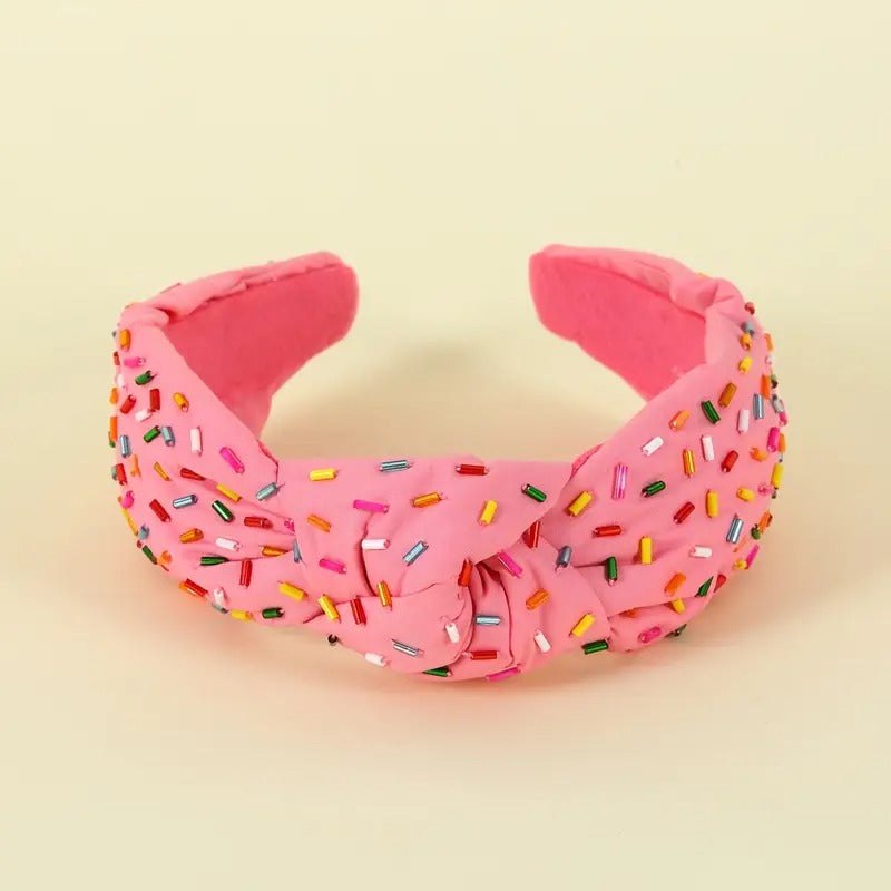 Pink Sprinkle Knotted Headband for Girls