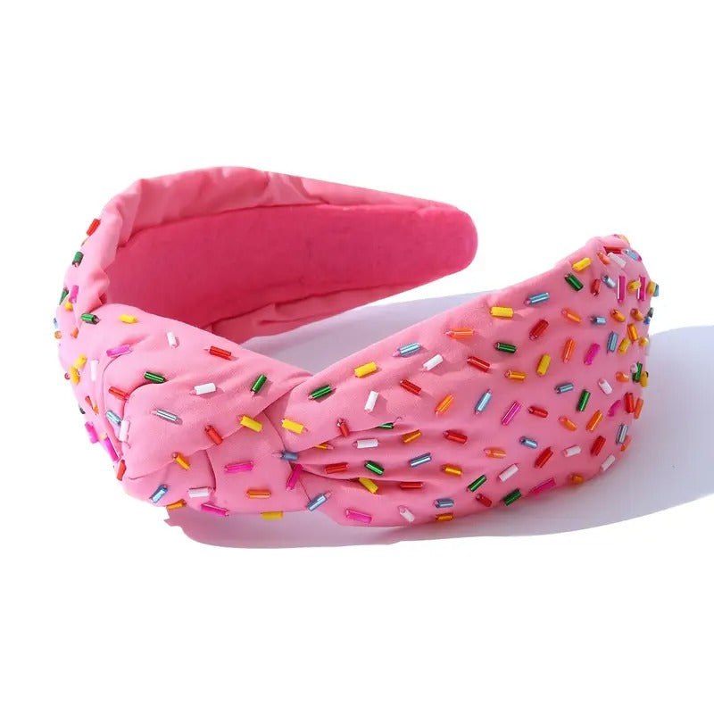 Pink Sprinkle Knotted Headband for Girls