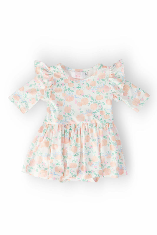Pretty Pumpkins Twirl Flutter Bodysuit