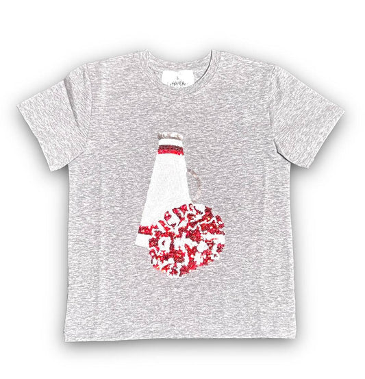 Red and White Megaphone Sequin Kid's Shirt