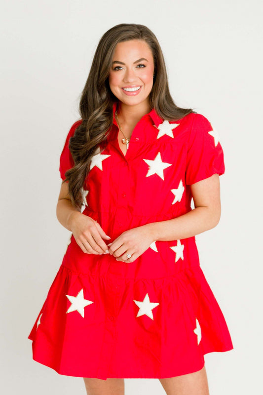 Red and White Star Dress