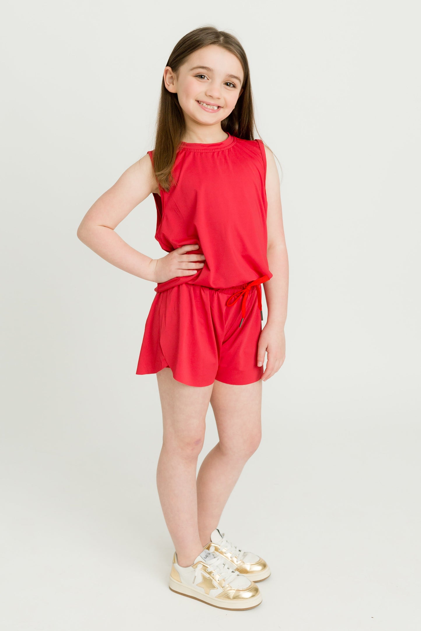 Red Kid Butterfly Shorts