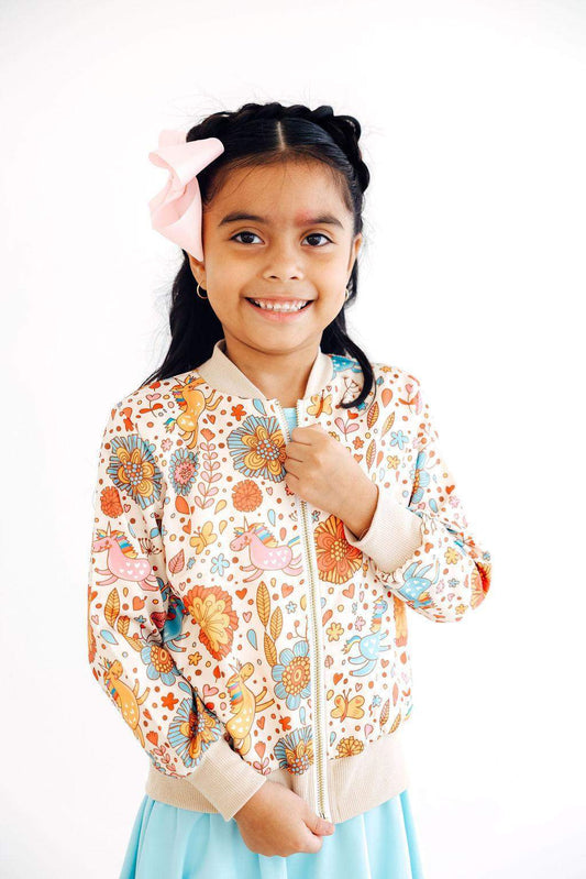 Retro Unicorns Satin Jacket
