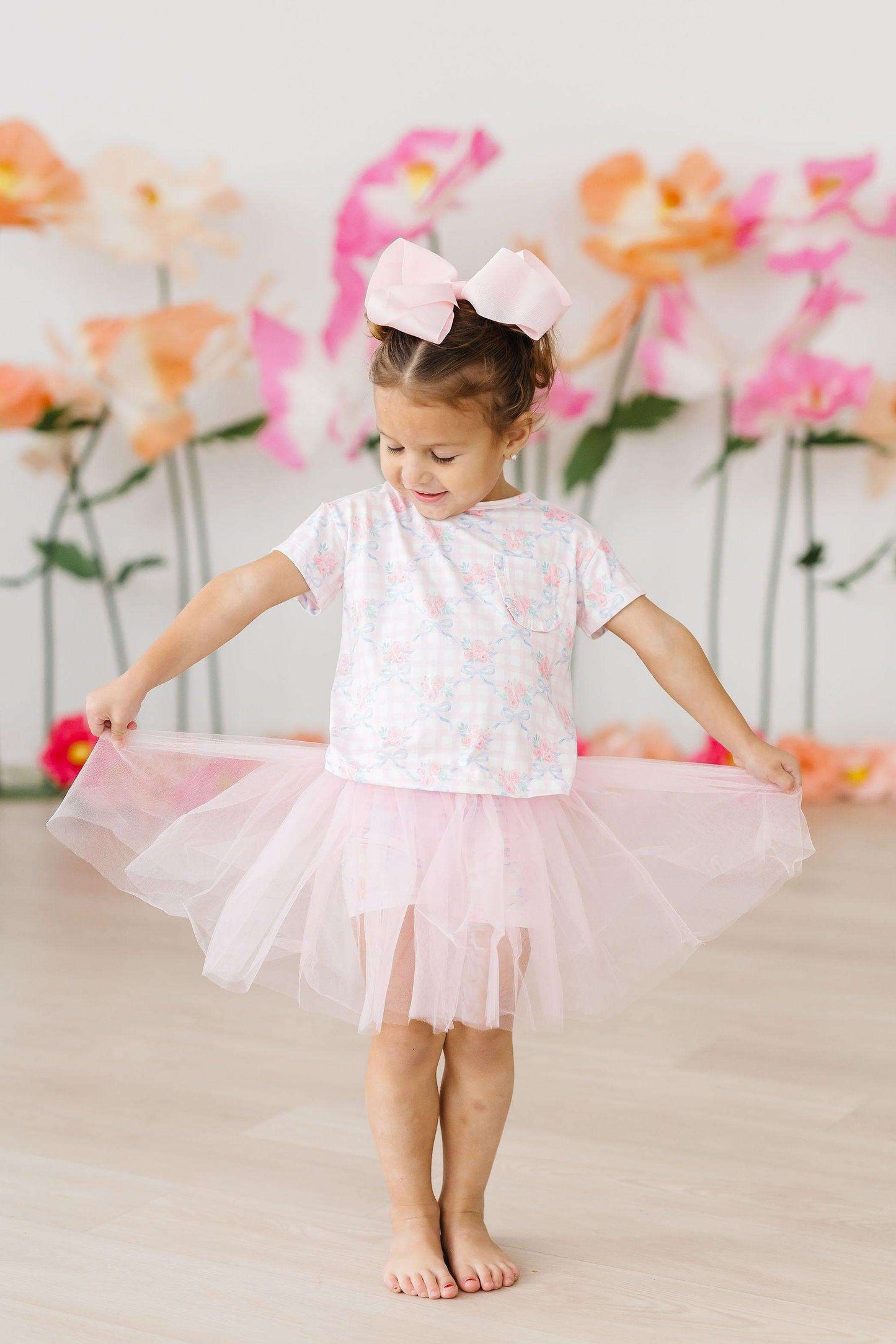 Ribbons & Roses Ruffle Pocket Tee