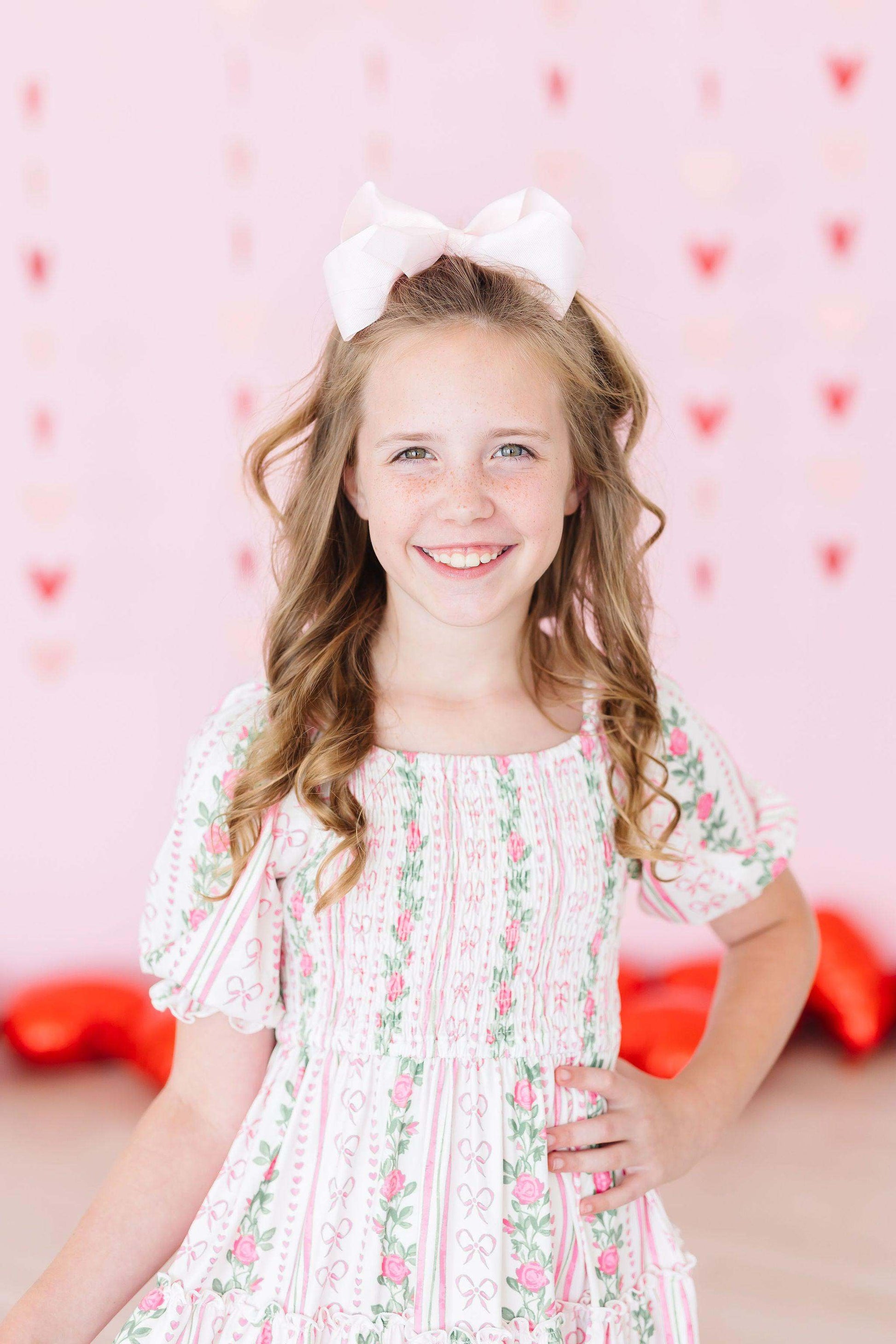 Rosebud Bows Smocked Ruffle Dress additional product view