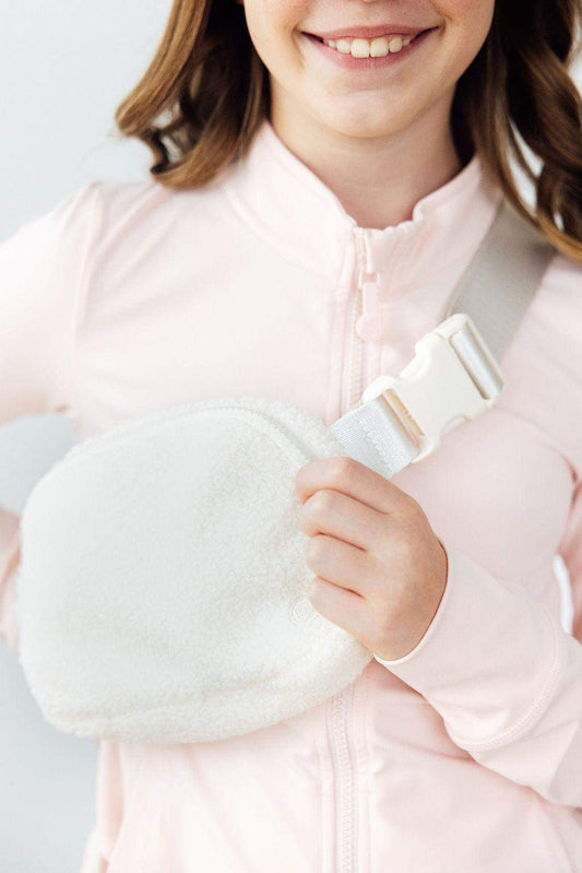 Off White Fleece Belt Bag